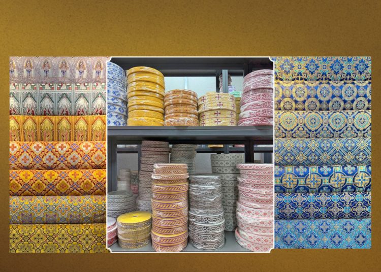 Η Enosi Textile έχει σχεδόν 25 χρόνια πείρας στην ύφανση ζακάρ και στην κατασκευή ιερατικών υφασμάτων